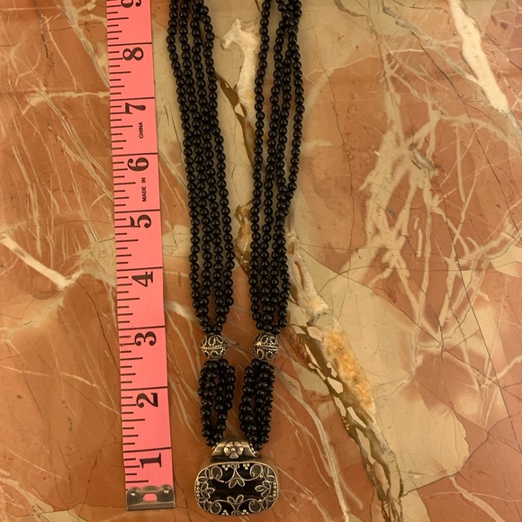 💕Necklace in Beautiful Sterling Silver Black Onyx - Picture 7 of 9